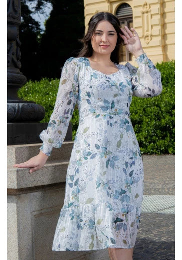 Vestido Fernanda Em Chiffon Com Lurex Maria Amore Outono/Inverno 2025
