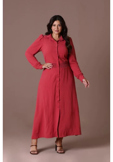 Chemise Longuete De Crepe Com Elastano Telha Hadaza Outono/Inverno 2024