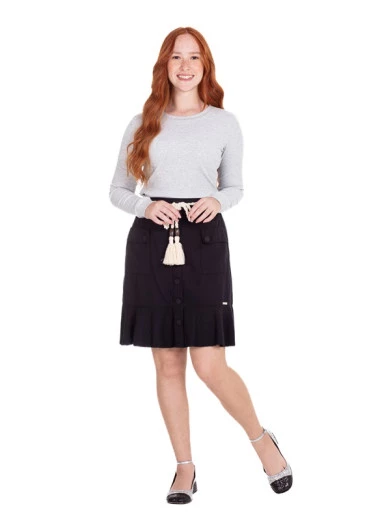Saia Justine Jeans Color Preta Hapuk Outono/Inverno 2024