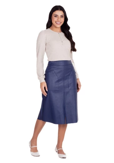 Blusa Rosana Em Malha Texturizada Bege Hapuk Outono/Inverno 2024