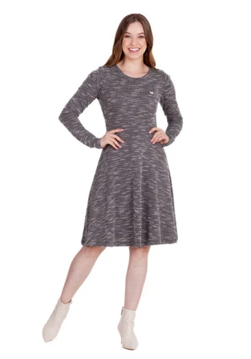 Vestido Jena Em Moletinho Tricô Preto Hapuk Outono/Inverno 2024