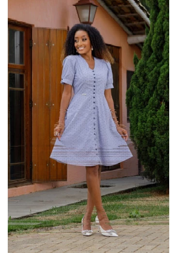 Vestido Lia Em Tricoline Maria Amore Outono/Inverno2025