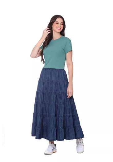 Blusa Raquel Pima Verde Com Decote Redondo E Acabamento Em Ribana Com Estampa Frontal Hapuk Outono/Inverno 2025
