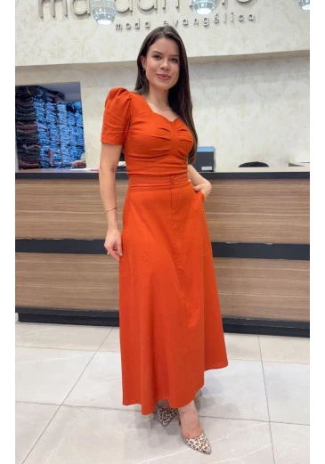 Conjunto Graciela Laranja Maria Amore Outono/Inverno 2025
