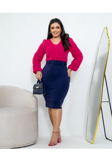 Blusa Thalita Pink Maria Amore Outono/Inverno 2025 