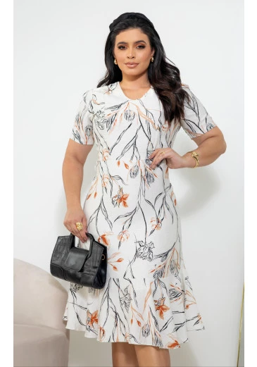 Vestido Kyara Branco Maria Amore Outono/Inverno 2025 