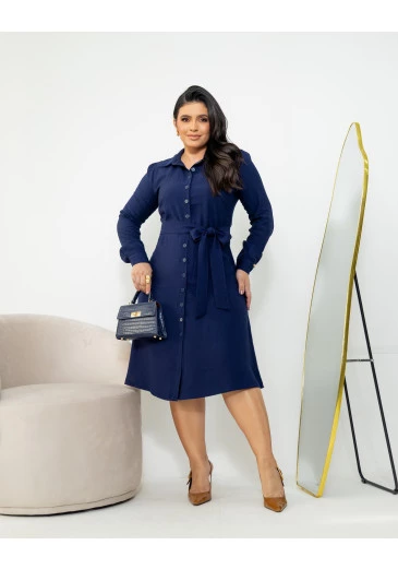 Chemise Nádia Azul Maria Amore Outono/Inverno 2025 
