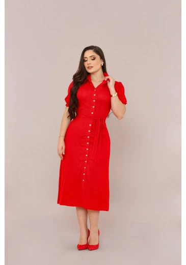Vestido Em Viscose Vermelho Maria Amore Outono/Inverno 2025