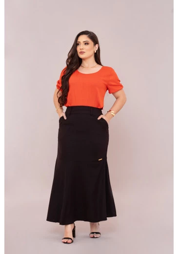 Blusa Confeccionada Na Viscose Laranja Maria Amore Outono/Inverno 2025