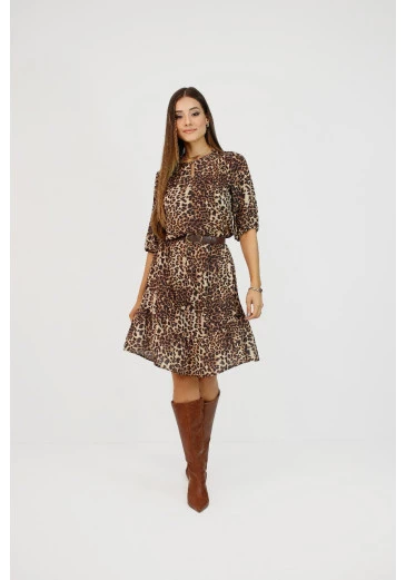 Vestido Glória Estampado Nítido Outono/Inverno 2025