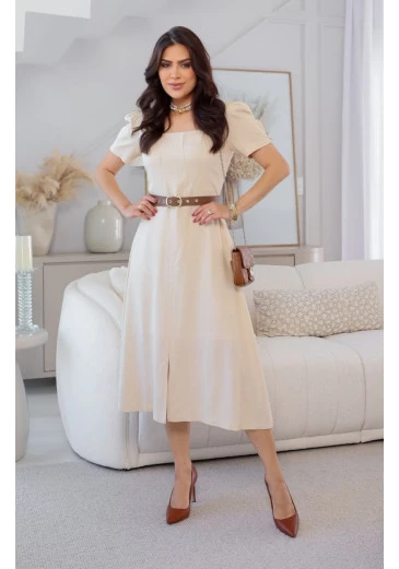 Vestido Eulália Em Linho Maria Amore Outono/Inverno 2025