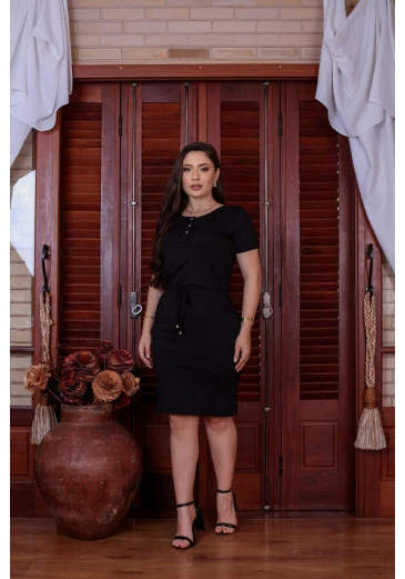 Blusa Em Viscolycra Preta Mulher Morena Outono/Inverno 2025