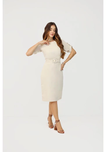 Vestido Ane Em Linho Nítido   Outono/Inverno 2025