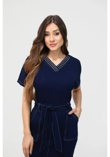 Blusa Emma Em Malha Com Bordado Nítido Outono/Inverno 2025