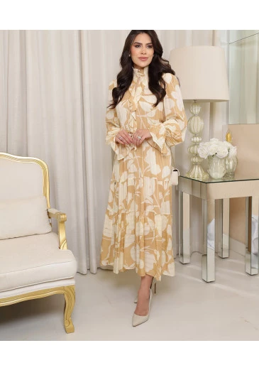 Vestido Boho Em Fio Lurex Estampada  Kauly Outono/Inverno 2025