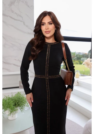 Vestido Em Suede Preto Kauly Outono/Inverno 2025