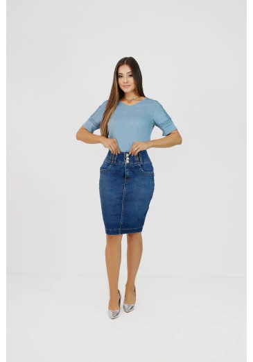 Saia Ami Em Jeans Campeche Nítido Outono/Inverno 2025