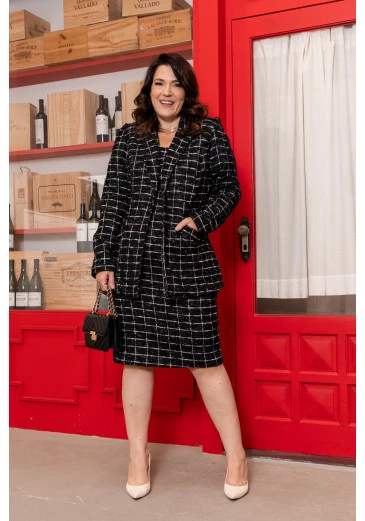 Conjunto Blazer E Vestido Xadrez Kauly Outono/Inverno 2024