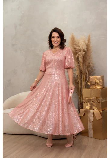 Vestido Max Em Lady Like Rosa Kauly Alto Verão 2025