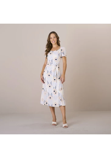 Vestido Mikaela Em Viscose Rayon Lilás Tatá Martello Alto Verão 2025