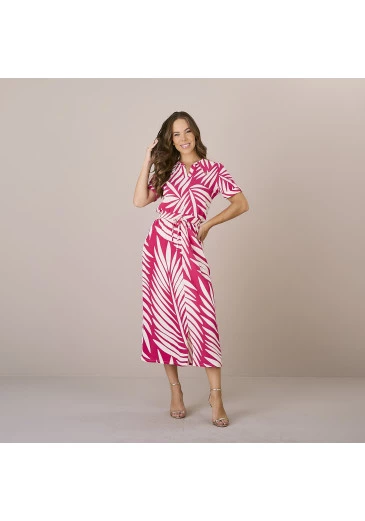 Conjunto Cassiane Em Viscose Com Elástico Estampado Rosa Tatá Martello Alto Verão 2025