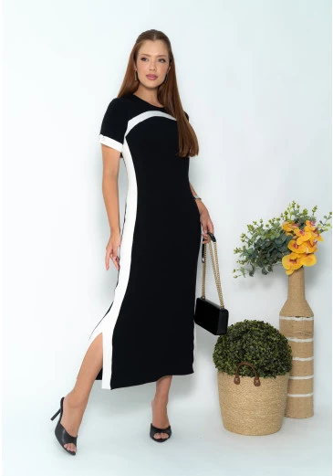 Vestido Max Em Malha Preto Luciana Pais Outono/Inverno 2025