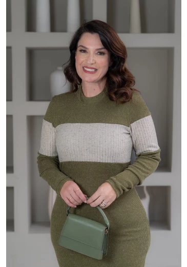 Vestido Midi Em Malaha Tricot Luciana Pais Luciana Pais Outono/Inverno 2025