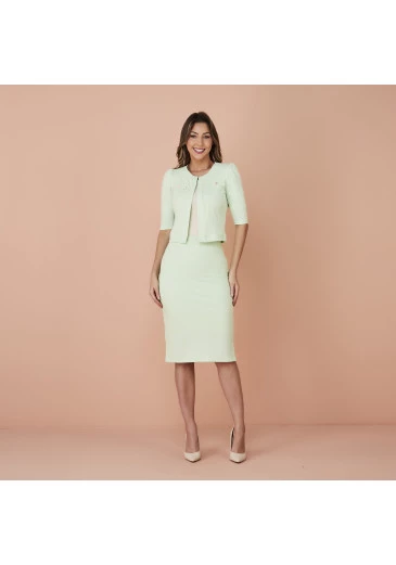 Conjunto Liliane Em Realce Cotton Verde Tata Martello Outono/Inverno 2024