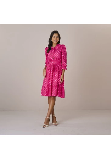 Vestido Bety Em Crepe Ggt Rosa Tatá Martello Outono/Inverno 2025