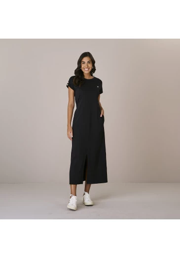Vestido Amanda Em Malha Preto Tatá Martello Outono/Inverno 2025