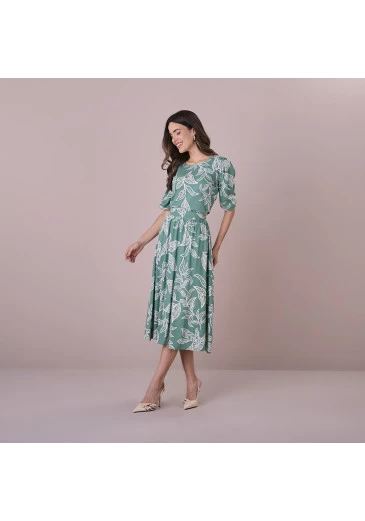 Conjunto Heloisa Em Linho Verde Tatá Martello Outono/Inverno 2025