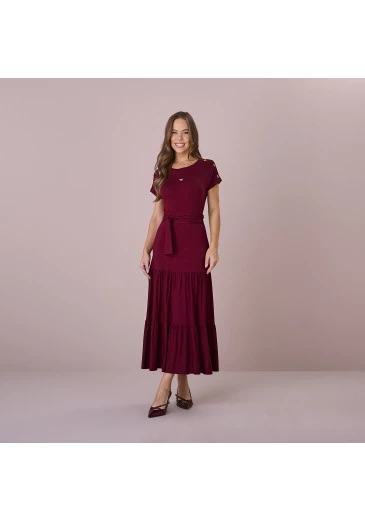 Vestido Tania Em Viscolycra Bordo Tatá Martello Outono/Inverno 2025