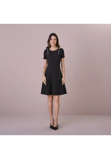 Vestido Isadora Em Alfaiataria Milano Preto Tatá Martello Outono/Inverno 2025
