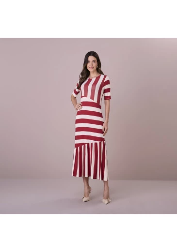 Vestido Tabata Viscolycra Vermelho Tatá Martello Outono/Inverno 2025