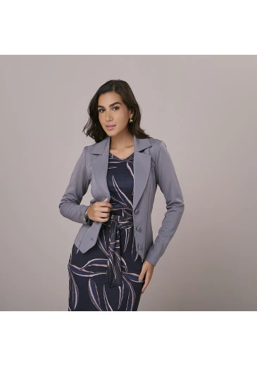 Blazer Celina Cinza Tatá Martello Outono/Inverno 2025