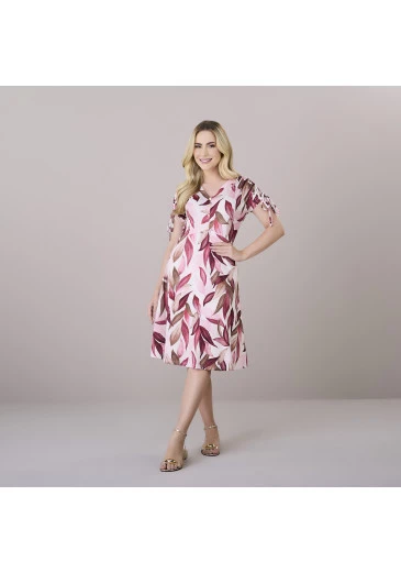 Vestido Caroline Estampado Canelado Marsala Tatá Martello Outono/Inverno 2025
