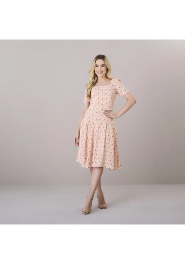 Vestido Leia Laranja Com Cinto Em Crepe Atenas Tatá Martello Outono/Inverno 2025
