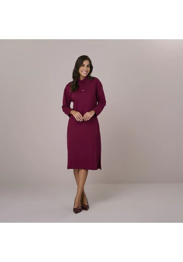 Vestido Fernanda Em Moletom Marsala Terracota Tatá Martello Outono/Inverno 2025
