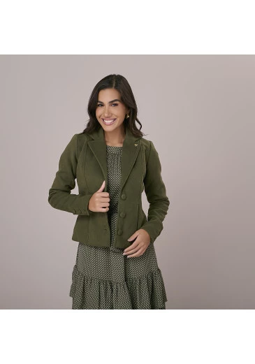 Blazer Eva Em Lã Batida Verde Tatá Martello Outono/Inverno 2025