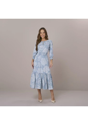 Vestido Antonela Azul Tata Martello Outono/Inverno 2025