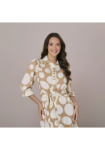 Vestido Antoniela bege Tata Martello Outono/Inverno 2025