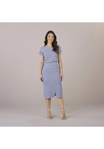 Conjunto Monalisa Azul Em Malha Tatá Martello Outono/Inverno 2025