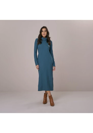Vestido Tatiele Em Malha Trico Verde Tatá Martello Outono/Inverno 2025