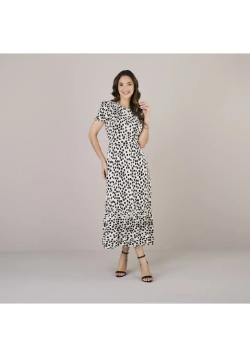 Vestido Ticiane Em Crepe New Sabia Poá Tata Martello Alto Verão 2025