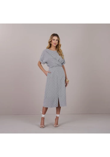Vestido Julia em Viscose Vicky Dots Preto Tatá Martello Primavera/Verão 2025 