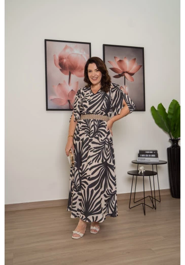Vestido Longo Com Latex Nas Costas Em Crepe Leve Luciana Pais Primavera/Verão 2025