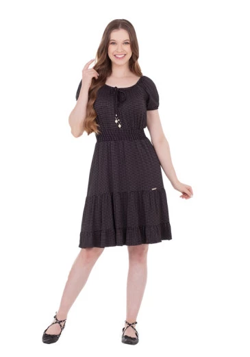 Vestido Marjorie em Malha com Lastex na Cintura Hapuk Primavera/Verão 2025 