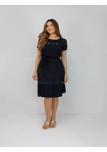 Vestido Laiane Em Malha Preto Nítido Primavera/Verão 2025