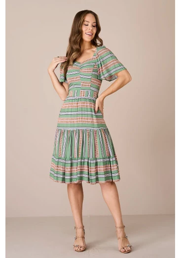 Vestido Noemi em Viscose Mia Verde Tatá Martello Alto Verão 2025 