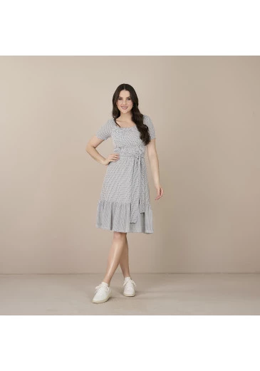 Vestido Pauline Em Malha Bubble Preto Tatá Martello Primavera/Verão 2025